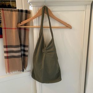 Free People Women's Green Halter Tank Top